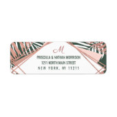 Grüne Rose Gold Tropical Palm Tree Blätter Hochzei (Vorne)