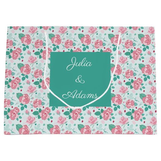 Grüne Rose Große Geschenktüte (Vorderseite)