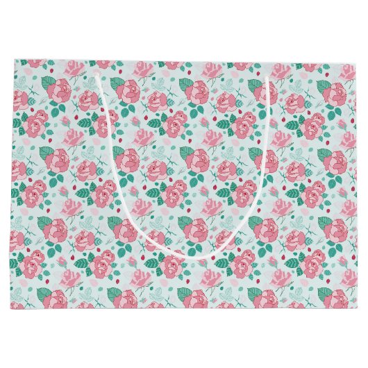 Grüne Rose Große Geschenktüte (Rückseite)