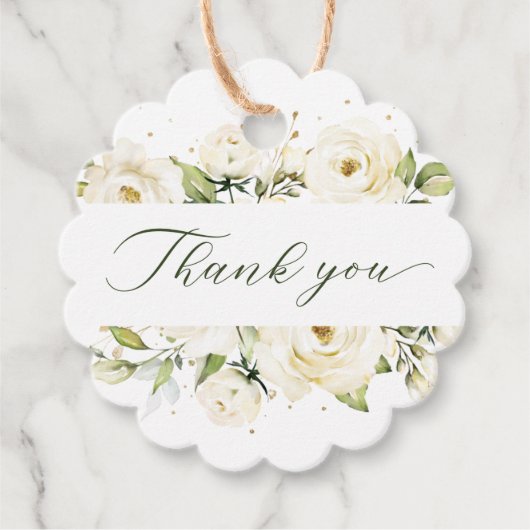 Grüne Rose Hochzeit Geschenkanhänger (Vorderseite)