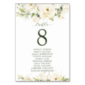 Grüne Rose Hochzeitssitzkarten Tischnummer (Rückseite)