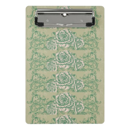 Grüne Rose Mini-Zwischenablage Mini Klemmbrett (Vorderseite)