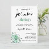Grüne Rose Nichts Extravagant nur Liebe Elopation Einladung (Stehend Vorderseite)
