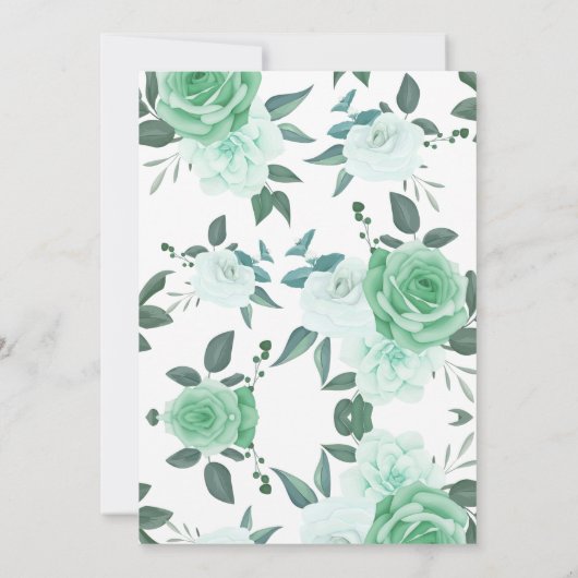 Grüne Rose Nichts Extravagant nur Liebe Elopation Einladung (Rückseite)
