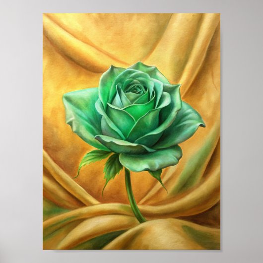 Grüne Rose Poster (Vorne)