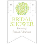 Grüne Rose posy Brautparty Foto Wimpelkette (Erste Fahne)