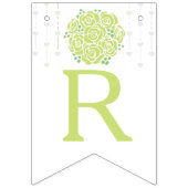 Grüne Rose posy Brautparty Foto Wimpelkette (Dritte Fahne)