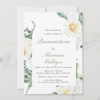 Grüne Rose Quinceanera Einladung
