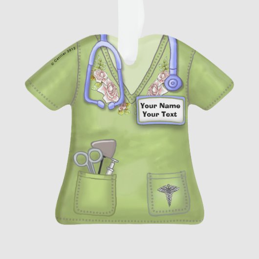 grüne Rose Schmuckschmuck für Krankenpflege, Ornament (Vorderseite)