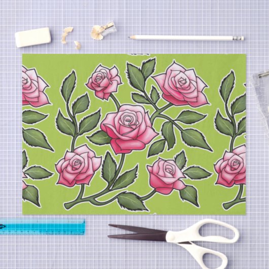 Grüne Rose Seidenpapier (Handwerk)