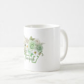 Grüne Rose und Name der Daisis in Englisch und Heb Kaffeetasse (VorderseiteRechts)