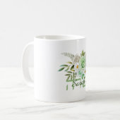 Grüne Rose und Name der Daisis in Englisch und Heb Kaffeetasse (Vorderseite Links)