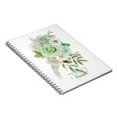Grüne Rose und White Daisies Journal Notizblock (Rechte Seite)