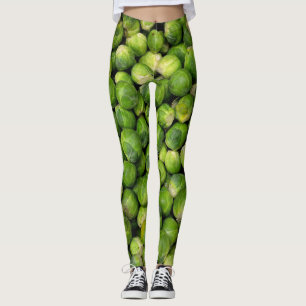 Grüne Rosenkohl-Muster Lustiges Gemüse Leggings