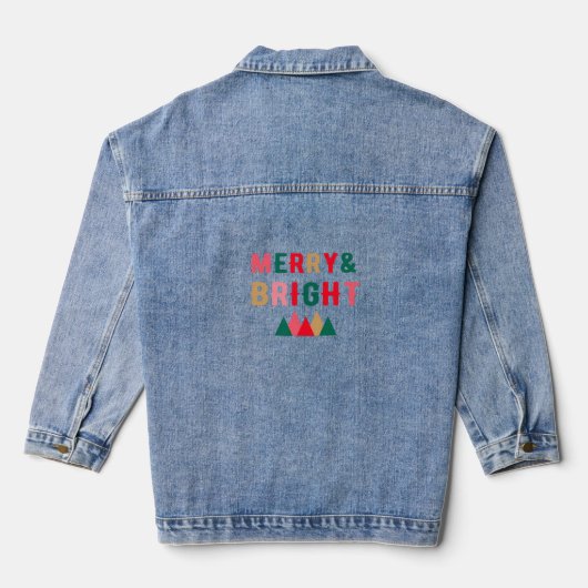 Grüne rot und braun muffe Typografie Jeansjacke (Rückseite)