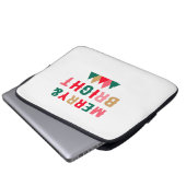 Grüne rot und braun muffe Typografie Laptopschutzhülle (Vorne Knopf)