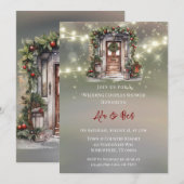 Grüne rote Berry Decke Door Light Couples Dusche Einladung (Vorne/Hinten)