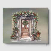 Grüne rote Berry dekorierte Türheizung Gästebuch (Rückseite)