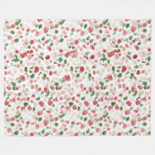 Grüne rote Blütenblätter Fleecedecke (Vorderseite (Horizontal))