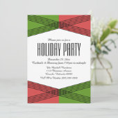 Grüne Rote Deko Feiertag einladen Einladung (Stehend Vorderseite)