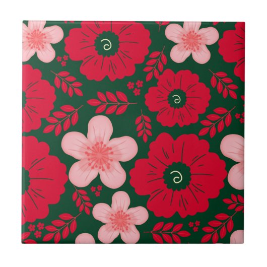 Grüne Rote Farbe Fliese (Vorderseite)