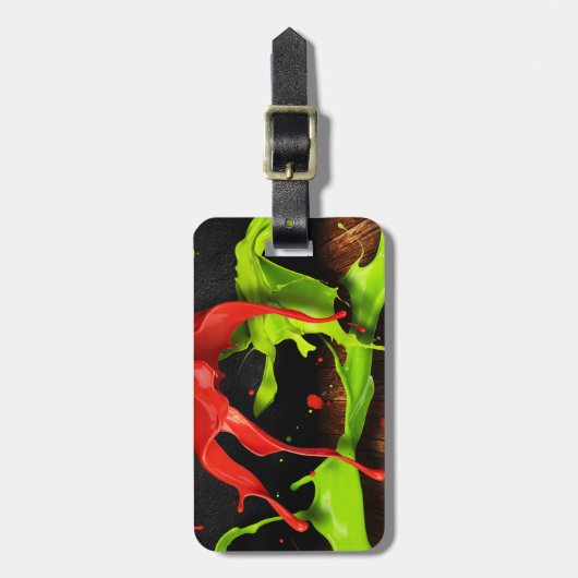 Grüne rote Farbe Gepäckanhänger (Vorderseite vertikal)