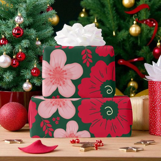 Grüne Rote Farbe Geschenkpapier