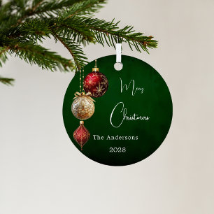Grüne rote goldene Bauern Weihnachten Ornament Aus Metall