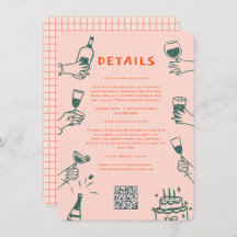 Grüne rote Hand gezeichnet Funky Groovy Hochzeitsd