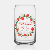 Grüne rote Kränze hinzufügen Namen Brautjungfrau G Dosenglas (Rückseite)