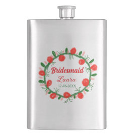 Grüne rote Kränze hinzufügen Namen Brautjungfrau G Flachmann