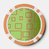 Grüne rote Rechtecke Abstrakt Pokerchips (Rückseite)