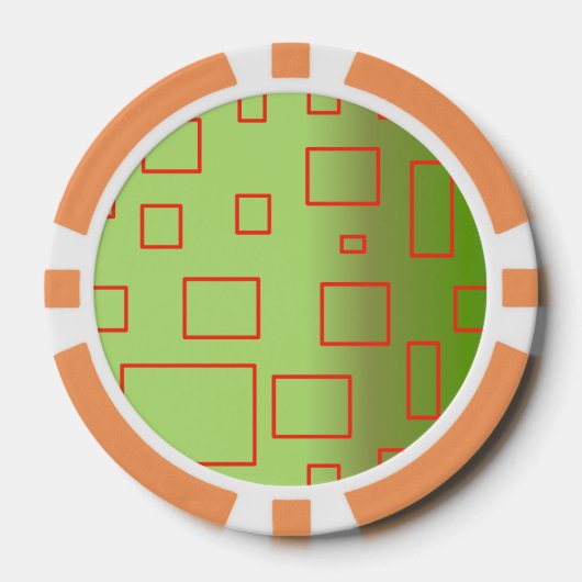 Grüne rote Rechtecke Abstrakt Pokerchips (Vorderseite)