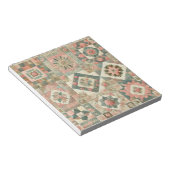 Grüne Röte Rosa Patchwork Blumenmuster Steppdesign Notizblock (angewinkelt)