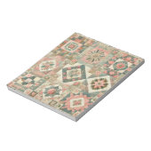 Grüne Röte Rosa Patchwork Blumenmuster Steppdesign Notizblock (Rotiert)