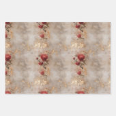 Grüne Rote Rosen Geschenkpapier Set (Vorderseite 3)