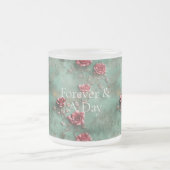 Grüne Rote Rosen Mattglastasse (Mittel)