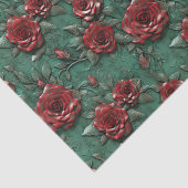 Grüne Rote Rosen Seidenpapier (Detail)