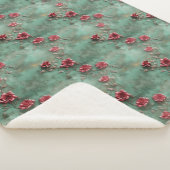 Grüne Rote Rosen Sherpadecke (3/4)