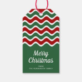 Grüne rote Streifen Frohe Weihnachten Geschenkanhänger (Vorderseite)