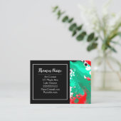 Grüne, rote und schwarze Marmorplatte Visitenkarte (Stehend Vorderseite)