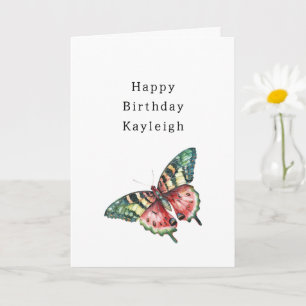 Grüne rote Wassermelone Schmetterling Geburtstag Karte