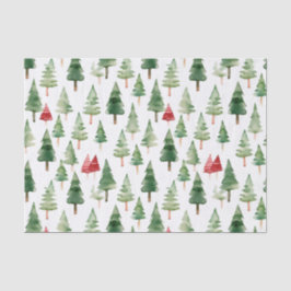 Grüne rote Weihnachtsbäume Seidenpapier