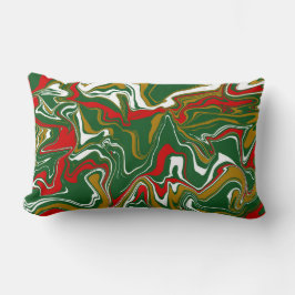 Grüne, rote, weiße und goldene Weihnachtsmarben Lendenkissen