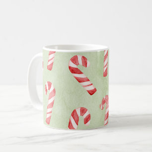 Grüne Rote Weiße Zuckerstangen Kaffeetasse
