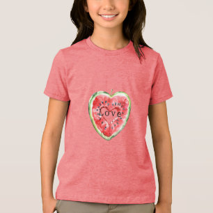 Grüne Rotherz-Wassermelone  Tri-Blend Shirt