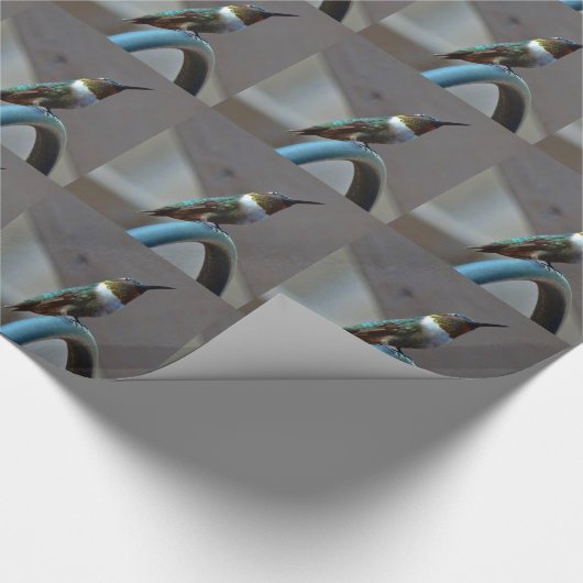 Grüne Ruby kleiner Hummingbird Geschenkpapier (Ecke)