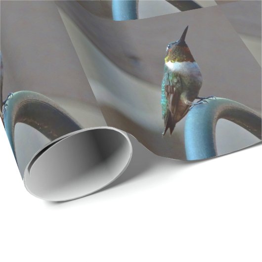 Grüne Ruby kleiner Hummingbird Geschenkpapier (Rolleneckpunkt)