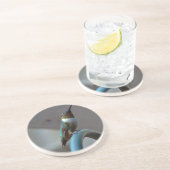 Grüne Ruby kleiner Hummingbird Getränkeuntersetzer (Seite)