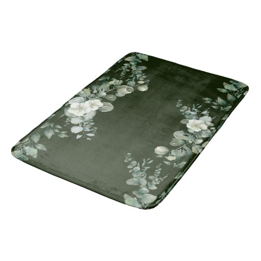 Grüne, runde Eukalyptus-Blätter Badematte (Schrägansicht)